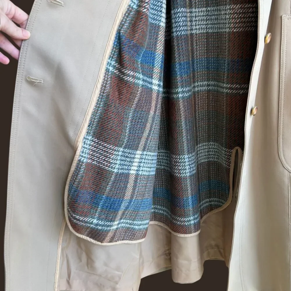 Vintage 1970s Forecaster of Boston Lined Trench Coat Made in British Hong Kong - Picture 3 of 10